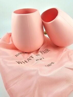 Odeme What a Pair Pink Silicone Wine Glasses